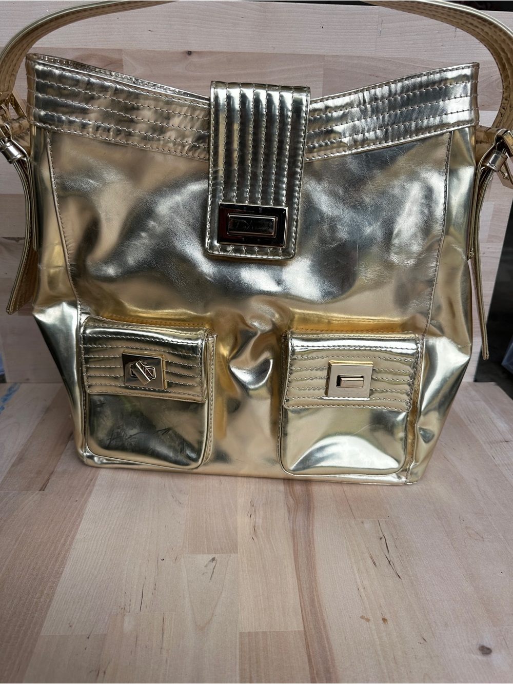 Vintage Y2K Gold Shoulder Bag